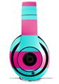 WraptorSkinz Skin Decal Wrap compatible with Beats Studio 2 and 3 Wired and Wireless Headphones Psycho Stripes Neon Teal and Hot Pink Skin Only (HEADPHONES NOT INCLUDED)