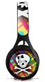 WraptorSkinz Skin Decal Wrap compatible with Beats EP Headphones Rainbow Plaid Skull Skin Only HEADPHONES NOT INCLUDED
