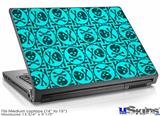 Laptop Skin (Medium) - Skull Patch Pattern Blue
