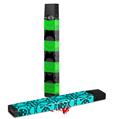 Skin Decal Wrap 2 Pack for Juul Vapes Skull Stripes Green JUUL NOT INCLUDED