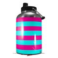 Skin Decal Wrap for 2017 RTIC One Gallon Jug Psycho Stripes Neon Teal and Hot Pink (Jug NOT INCLUDED) by WraptorSkinz