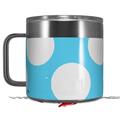 Skin Decal Wrap for Yeti Coffee Mug 14oz Kearas Polka Dots White And Blue - 14 oz CUP NOT INCLUDED by WraptorSkinz