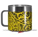 Skin Decal Wrap for Yeti Coffee Mug 14oz Folder Doodles Yellow - 14 oz CUP NOT INCLUDED by WraptorSkinz