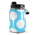 Skin Decal Wrap for Yeti Half Gallon Jug Kearas Polka Dots White And Blue - JUG NOT INCLUDED by WraptorSkinz