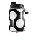 Skin Decal Wrap for Yeti Half Gallon Jug Kearas Polka Dots White On Black - JUG NOT INCLUDED by WraptorSkinz