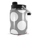 Skin Decal Wrap for Yeti Half Gallon Jug Kearas Polka Dots Whtie On Gray - JUG NOT INCLUDED by WraptorSkinz