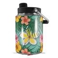 Skin Decal Wrap for Yeti Half Gallon Jug Beach Flowers 02 Seafoam Green - JUG NOT INCLUDED by WraptorSkinz