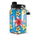 Skin Decal Wrap for Yeti Half Gallon Jug Beach Flowers Blue Medium - JUG NOT INCLUDED by WraptorSkinz