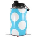 Skin Decal Wrap for Yeti 1 Gallon Jug Kearas Polka Dots White And Blue - JUG NOT INCLUDED by WraptorSkinz