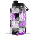 Skin Decal Wrap for Yeti 1 Gallon Jug Purple Checker Skull Splatter - JUG NOT INCLUDED by WraptorSkinz