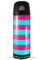 Skin Decal Wrap for Thermos Funtainer 16oz Bottle Psycho Stripes Neon Teal and Hot Pink (BOTTLE NOT INCLUDED) by WraptorSkinz