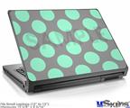 Laptop Skin (Small) - Kearas Polka Dots Mint And Gray