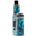 Skin Decal Wrap compatible with Smok AL85 Alien Baby Liquid Metal Chrome Neon Blue VAPE NOT INCLUDED
