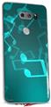 Skin Decal Wrap for LG V30 Bokeh Music Neon Teal