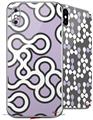 2 Decal style Skin Wraps set for Apple iPhone X and XS Locknodes 03 Lavender