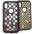 2x Decal style Skin Wrap Set compatible with Otterbox Defender iPhone X and Xs Case - Locknodes 05 Burnt Orange (CASE NOT INCLUDED)