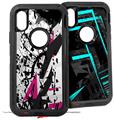 2x Decal style Skin Wrap Set compatible with Otterbox Defender iPhone X and Xs Case - Baja 0018 Fuchsia Hot Pink (CASE NOT INCLUDED)