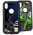 2x Decal style Skin Wrap Set compatible with Otterbox Defender iPhone X and Xs Case - Baja 0040 Blue Navy (CASE NOT INCLUDED)