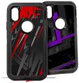 2x Decal style Skin Wrap Set compatible with Otterbox Defender iPhone X and Xs Case - Baja 0014 Red (CASE NOT INCLUDED)