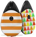 Skin Decal Wrap 2 Pack compatible with Suorin Drop Psycho Stripes Orange and White VAPE NOT INCLUDED