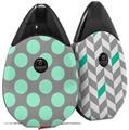Skin Decal Wrap 2 Pack compatible with Suorin Drop Kearas Polka Dots Mint And Gray VAPE NOT INCLUDED
