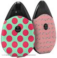 Skin Decal Wrap 2 Pack compatible with Suorin Drop Kearas Polka Dots Pink And Blue VAPE NOT INCLUDED