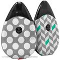 Skin Decal Wrap 2 Pack compatible with Suorin Drop Kearas Polka Dots Whtie On Gray VAPE NOT INCLUDED