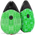 Skin Decal Wrap 2 Pack compatible with Suorin Drop Skull And Crossbones Pattern Green VAPE NOT INCLUDED