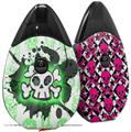 Skin Decal Wrap 2 Pack compatible with Suorin Drop Cartoon Skull Green VAPE NOT INCLUDED