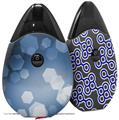 Skin Decal Wrap 2 Pack compatible with Suorin Drop Bokeh Hex Blue VAPE NOT INCLUDED