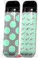 Skin Decal Wrap 2 Pack for Smok Novo v1 Kearas Polka Dots Mint And Gray VAPE NOT INCLUDED