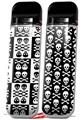 Skin Decal Wrap 2 Pack for Smok Novo v1 Skull And Crossbones Pattern Bw VAPE NOT INCLUDED
