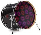 Vinyl Decal Skin Wrap for 22" Bass Kick Drum Head Red Pink And Black Lips - DRUM HEAD NOT INCLUDED
