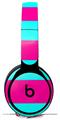 WraptorSkinz Skin Skin Decal Wrap works with Beats Solo Pro (Original) Headphones Psycho Stripes Neon Teal and Hot Pink Skin Only BEATS NOT INCLUDED