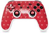 Skin Decal Wrap works with Original Google Stadia Controller Hearts Red On White Skin Only CONTROLLER NOT INCLUDED