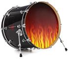 Vinyl Decal Skin Wrap for 20" Bass Kick Drum Head Fire Flames on Black - DRUM HEAD NOT INCLUDED