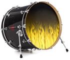 Vinyl Decal Skin Wrap for 20" Bass Kick Drum Head Fire Flames Yellow - DRUM HEAD NOT INCLUDED