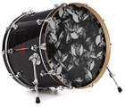 Vinyl Decal Skin Wrap for 20" Bass Kick Drum Head Skulls Confetti White - DRUM HEAD NOT INCLUDED