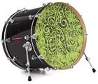 Vinyl Decal Skin Wrap for 20" Bass Kick Drum Head Folder Doodles Sage Green - DRUM HEAD NOT INCLUDED