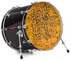 Vinyl Decal Skin Wrap for 20" Bass Kick Drum Head Folder Doodles Orange - DRUM HEAD NOT INCLUDED