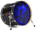 Vinyl Decal Skin Wrap for 20" Bass Kick Drum Head Liquid Metal Chrome Royal Blue - DRUM HEAD NOT INCLUDED
