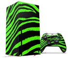 WraptorSkinz Skin Wrap compatible with the 2020 XBOX Series X Console and Controller Zebra Green (XBOX NOT INCLUDED)