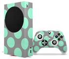 WraptorSkinz Skin Wrap compatible with the 2020 XBOX Series S Console and Controller Kearas Polka Dots Mint And Gray (XBOX NOT INCLUDED)