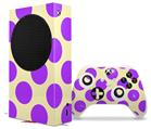 WraptorSkinz Skin Wrap compatible with the 2020 XBOX Series S Console and Controller Kearas Polka Dots Purple On Cream (XBOX NOT INCLUDED)
