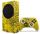 WraptorSkinz Skin Wrap compatible with the 2020 XBOX Series S Console and Controller Folder Doodles Yellow (XBOX NOT INCLUDED)