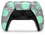 WraptorSkinz Skin Wrap compatible with the Sony PS5 DualSense Controller Kearas Polka Dots Mint And Gray (CONTROLLER NOT INCLUDED)