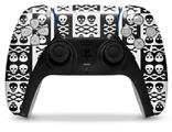 WraptorSkinz Skin Wrap compatible with the Sony PS5 DualSense Controller Skull And Crossbones Pattern Bw (CONTROLLER NOT INCLUDED)