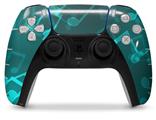 WraptorSkinz Skin Wrap compatible with the Sony PS5 DualSense Controller Bokeh Music Neon Teal (CONTROLLER NOT INCLUDED)