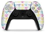 WraptorSkinz Skin Wrap compatible with the Sony PS5 DualSense Controller Kearas Hearts White (CONTROLLER NOT INCLUDED)