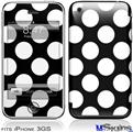 iPhone 3GS Skin - Kearas Polka Dots White On Black
